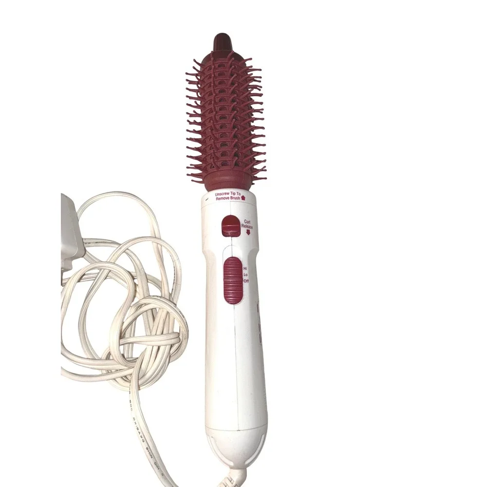 Vidal Sassoon Hot Air Brush Styler White Burgundy VS432 250W Curl Release